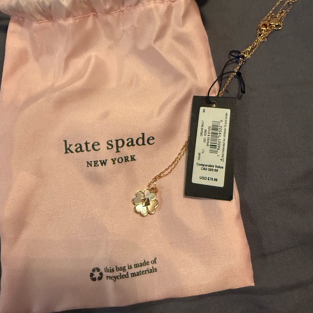 Kate Spade Gold Clover Pendant Necklace